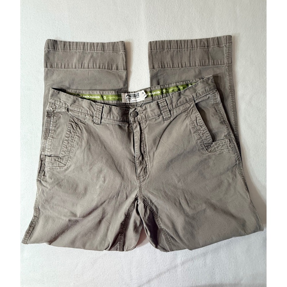 Mountain Khakis Relaxed Fit Pants Mens Size 38x32 Gray Green  Organic Cotton